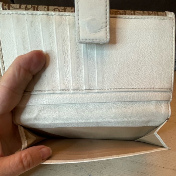 Dior Trotter Style Canvas And Cream Leather Wallet - Picture 10 of 13